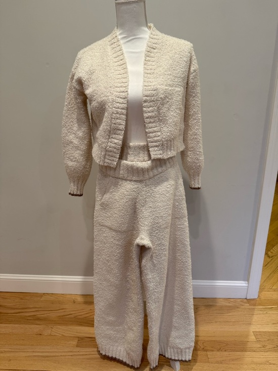Athleta Other - Athleta Girls Cozy Cream Knit Two-Piece Set - Cardigan & Wide Leg Pants (M8-10)